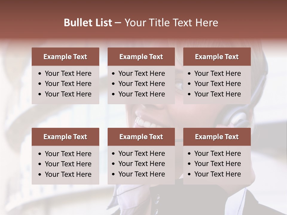 Headset Smiling Receptionist PowerPoint Template