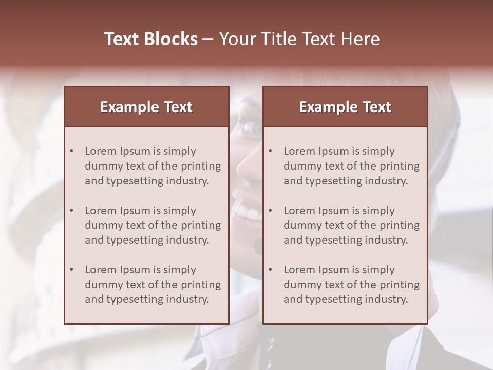 Headset Smiling Receptionist PowerPoint Template