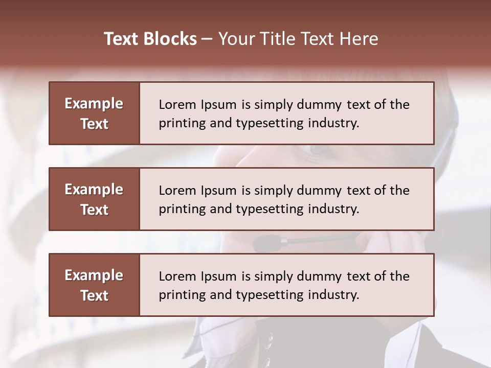 Headset Smiling Receptionist PowerPoint Template