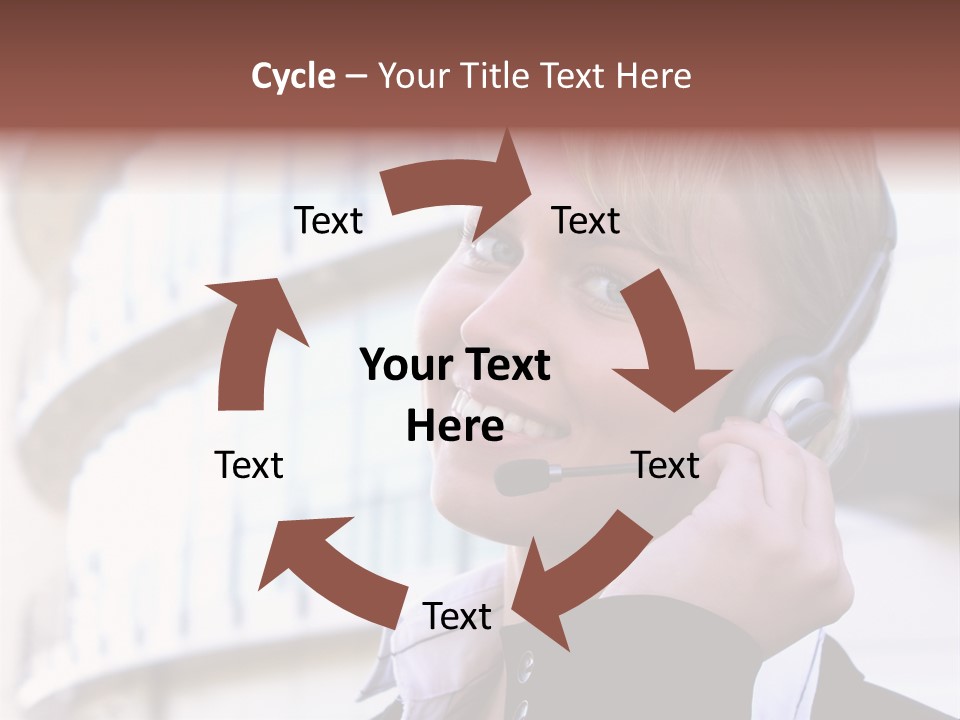Headset Smiling Receptionist PowerPoint Template