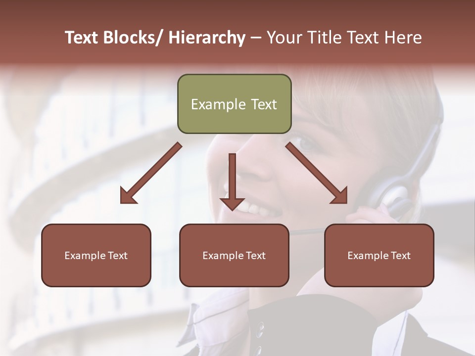 Headset Smiling Receptionist PowerPoint Template