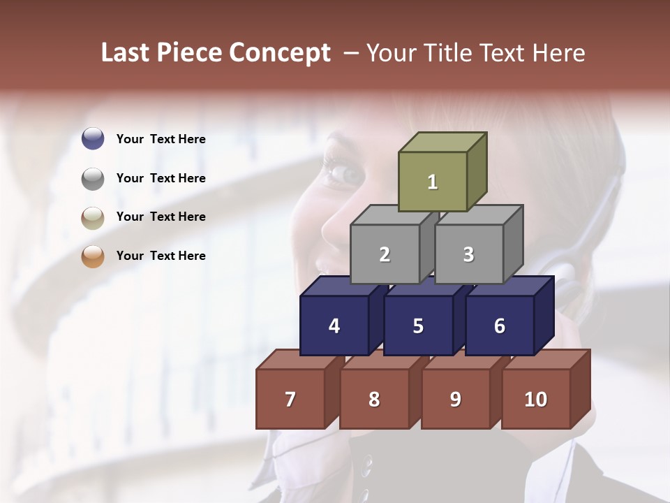 Headset Smiling Receptionist PowerPoint Template