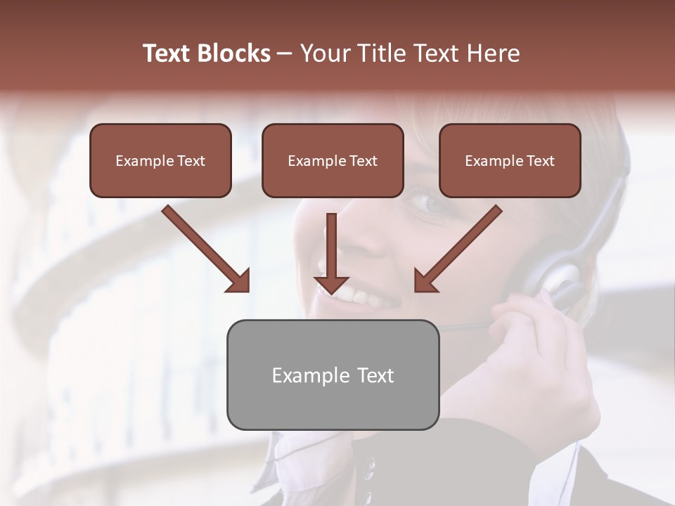 Headset Smiling Receptionist PowerPoint Template