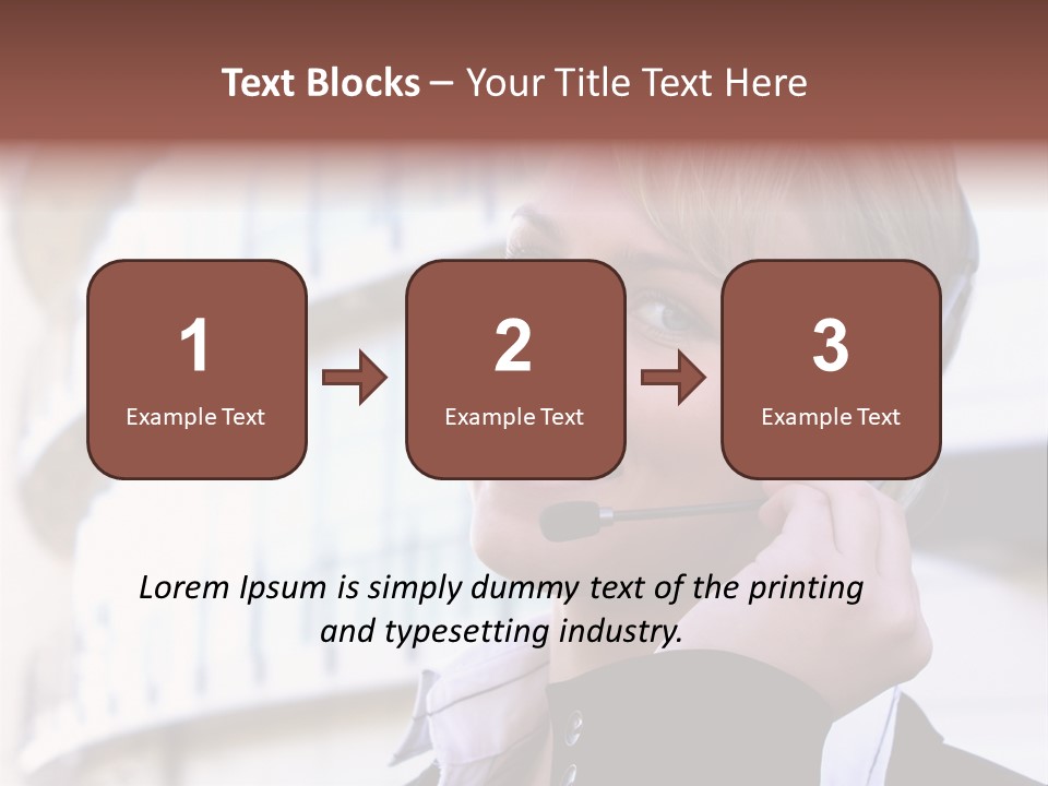 Headset Smiling Receptionist PowerPoint Template