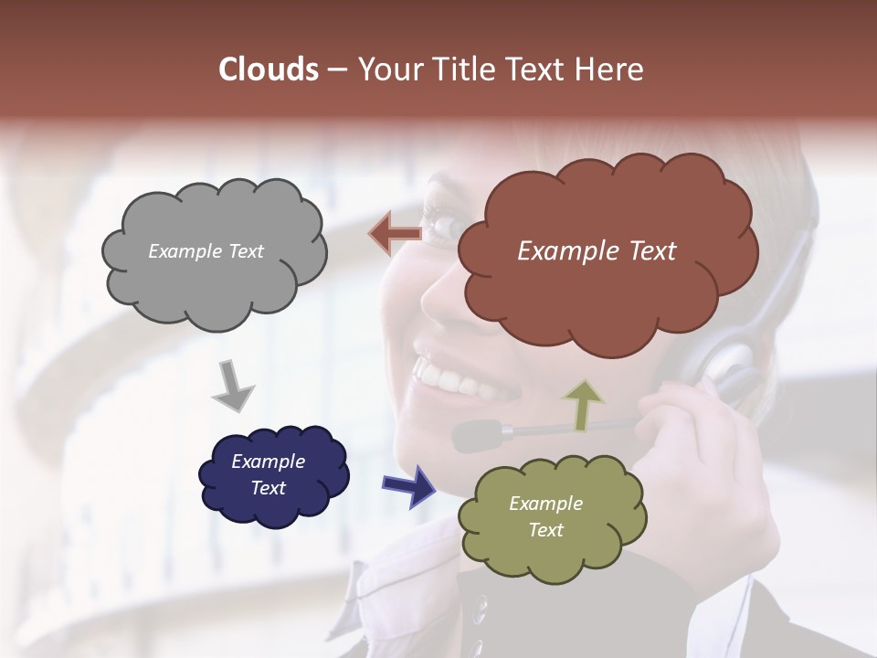 Headset Smiling Receptionist PowerPoint Template
