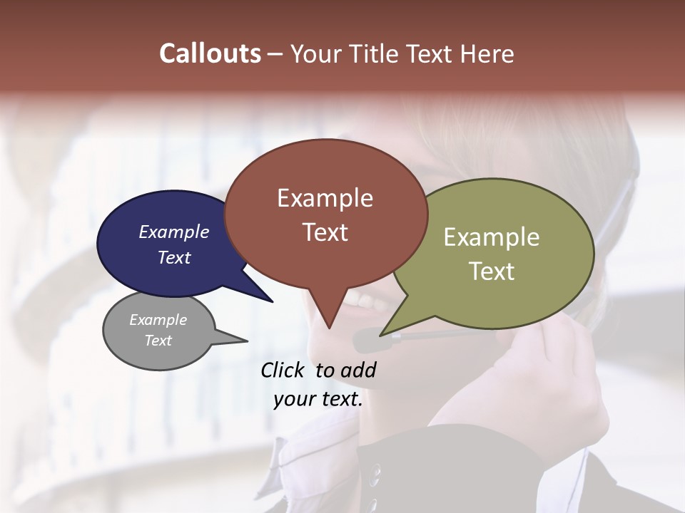 Headset Smiling Receptionist PowerPoint Template