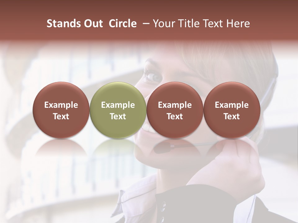 Headset Smiling Receptionist PowerPoint Template