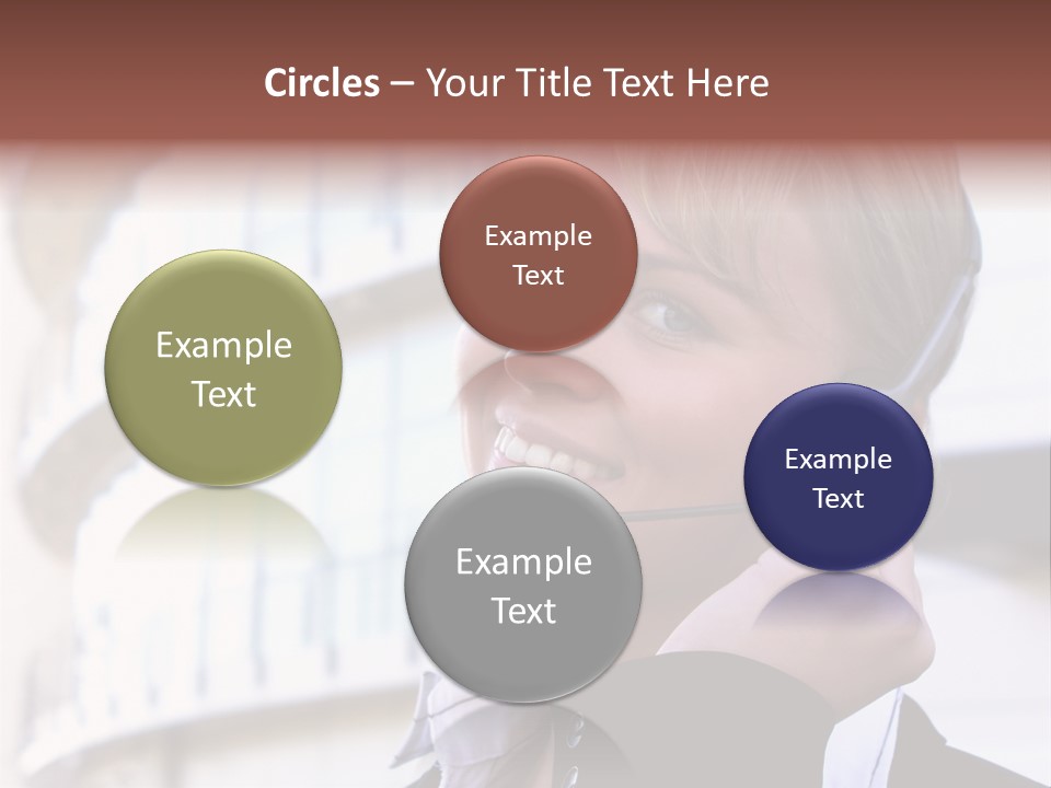 Headset Smiling Receptionist PowerPoint Template