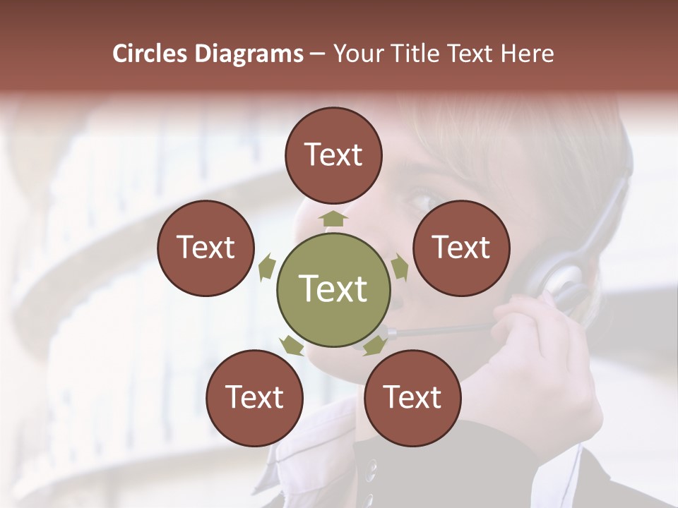 Headset Smiling Receptionist PowerPoint Template