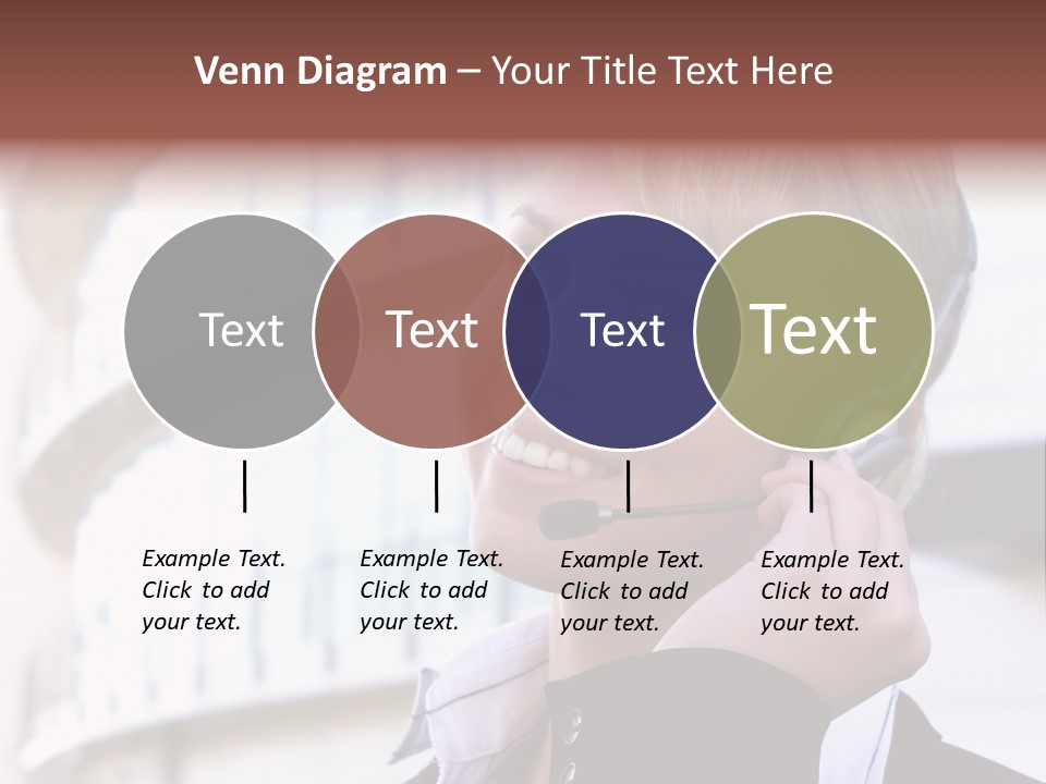 Headset Smiling Receptionist PowerPoint Template