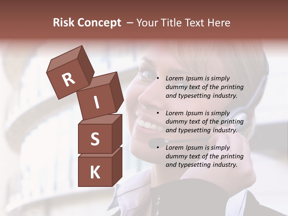 Headset Smiling Receptionist PowerPoint Template