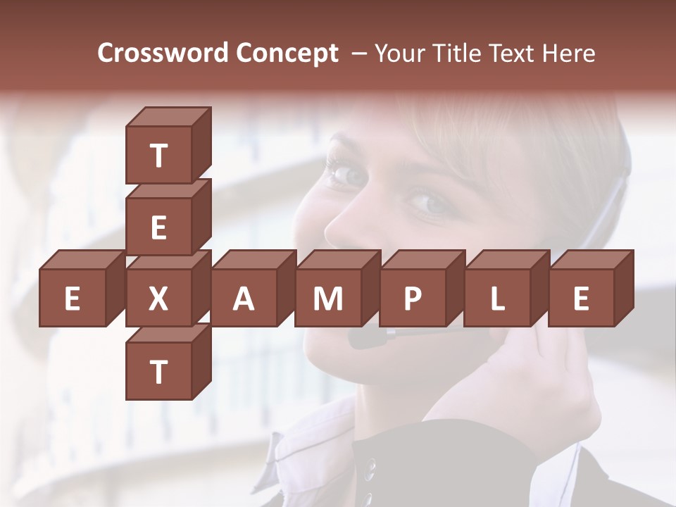 Headset Smiling Receptionist PowerPoint Template