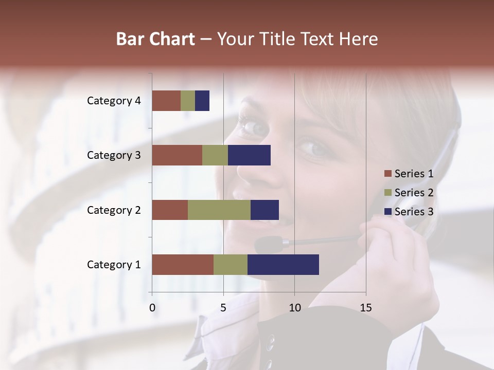 Headset Smiling Receptionist PowerPoint Template
