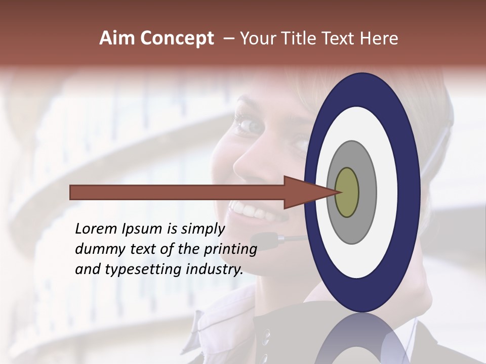 Headset Smiling Receptionist PowerPoint Template