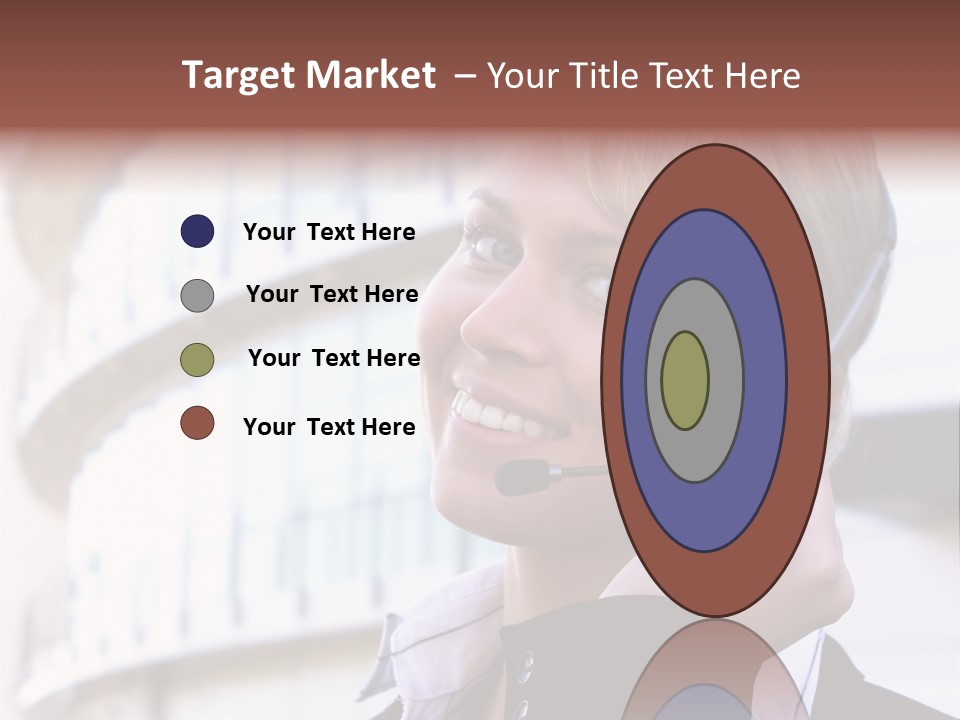 Headset Smiling Receptionist PowerPoint Template