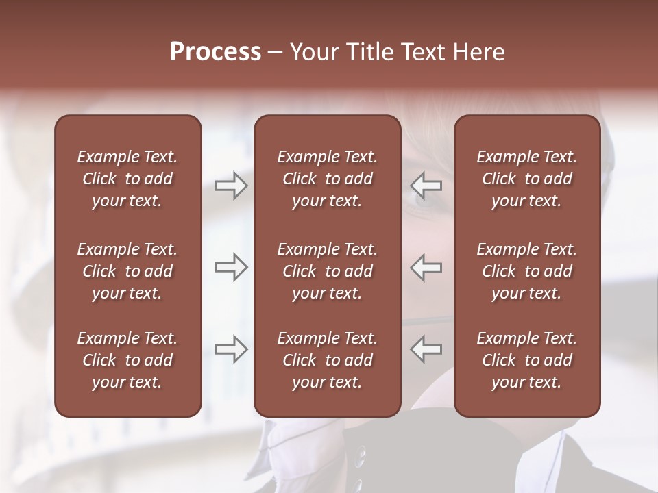 Headset Smiling Receptionist PowerPoint Template
