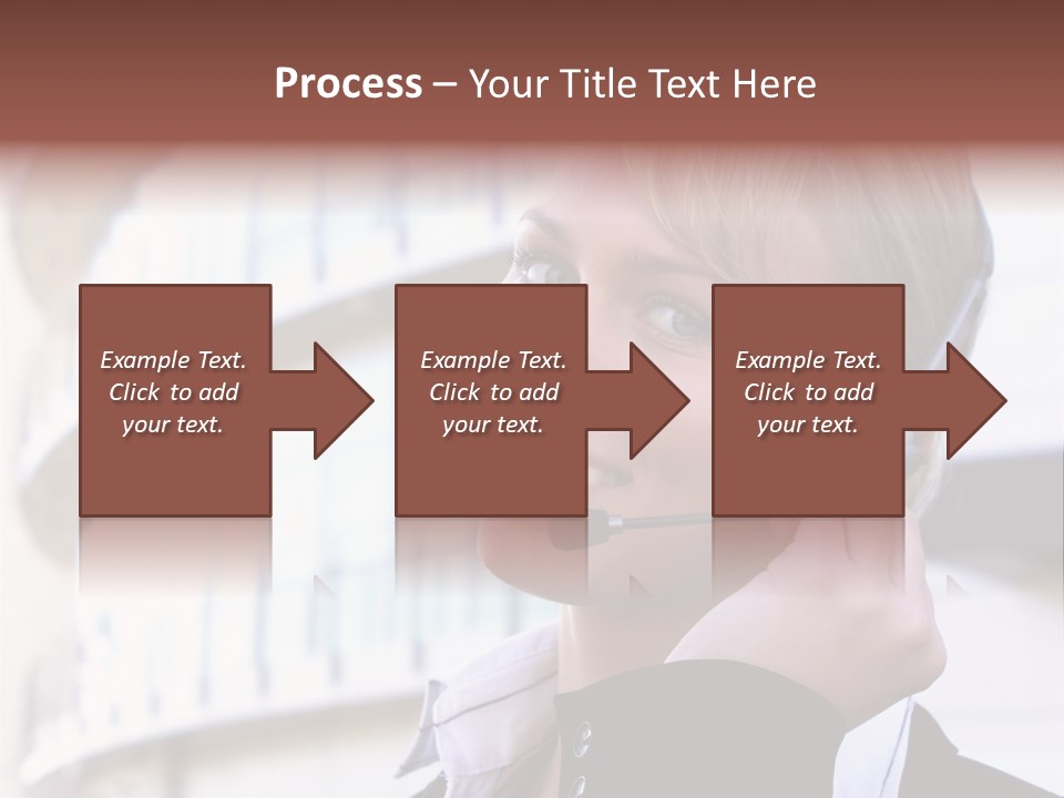 Headset Smiling Receptionist PowerPoint Template