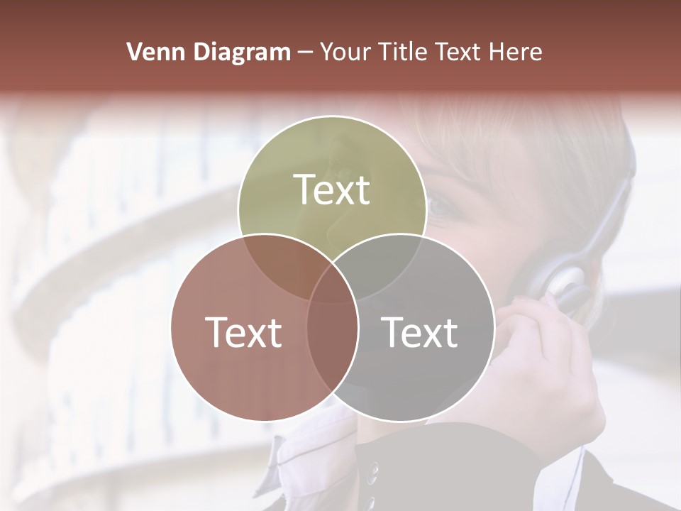 Headset Smiling Receptionist PowerPoint Template