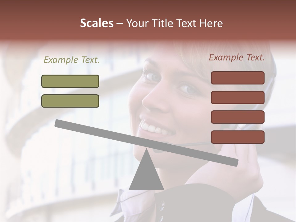 Headset Smiling Receptionist PowerPoint Template