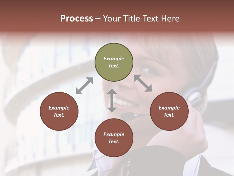 Headset Smiling Receptionist PowerPoint Template