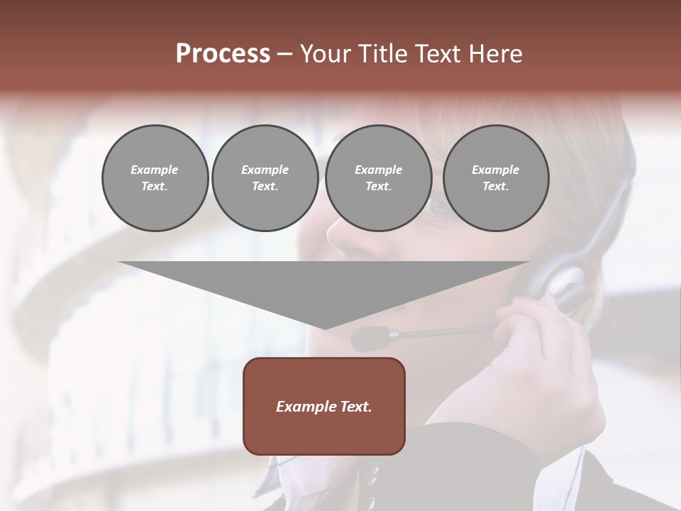 Headset Smiling Receptionist PowerPoint Template
