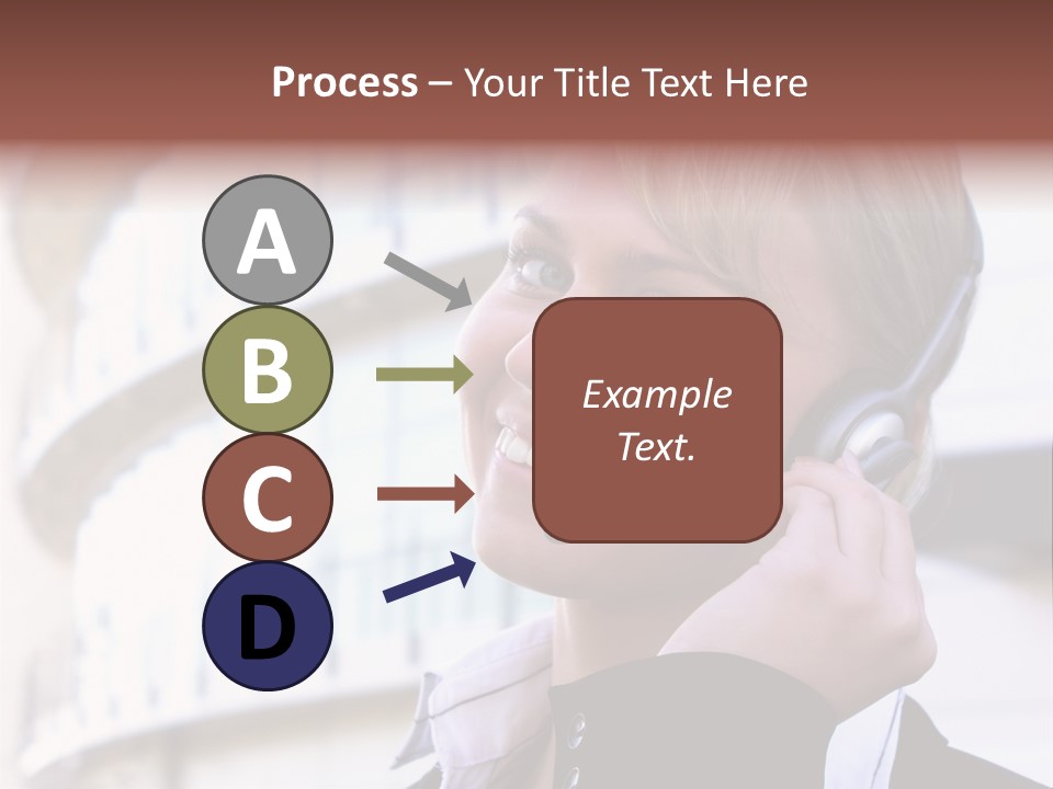 Headset Smiling Receptionist PowerPoint Template