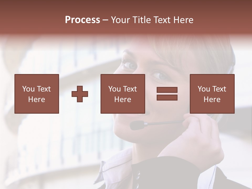 Headset Smiling Receptionist PowerPoint Template