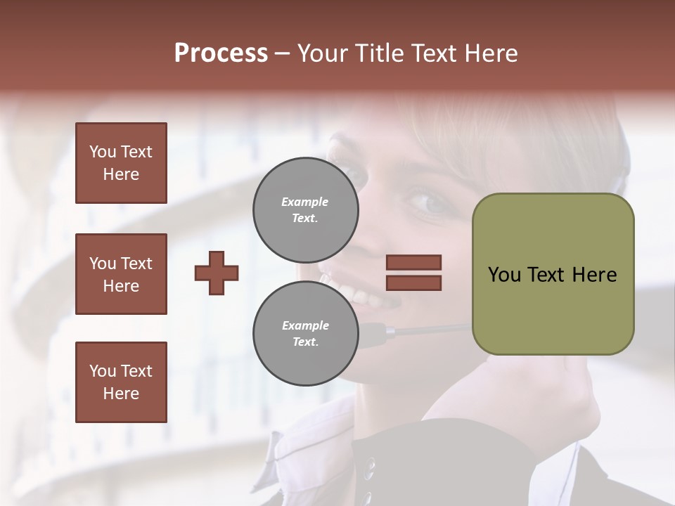 Headset Smiling Receptionist PowerPoint Template