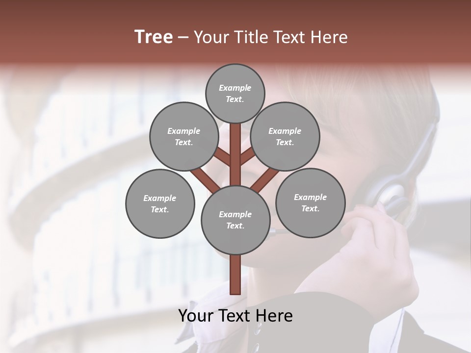 Headset Smiling Receptionist PowerPoint Template