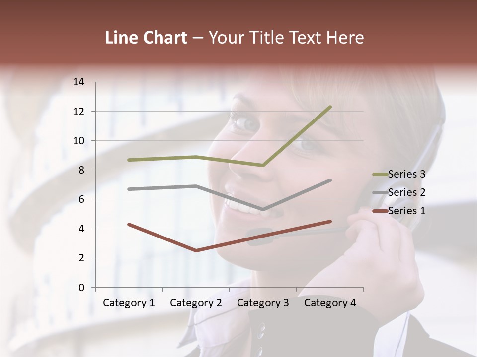 Headset Smiling Receptionist PowerPoint Template