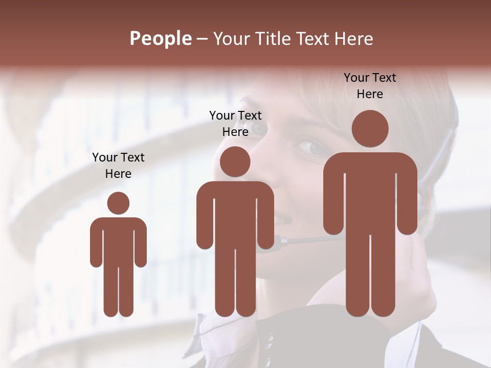 Headset Smiling Receptionist PowerPoint Template