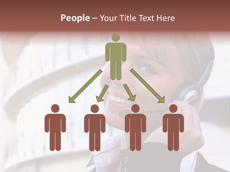 Headset Smiling Receptionist PowerPoint Template