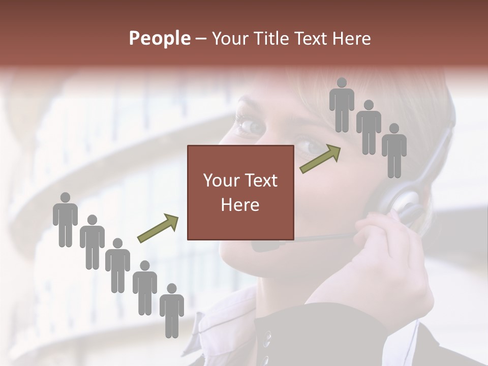 Headset Smiling Receptionist PowerPoint Template