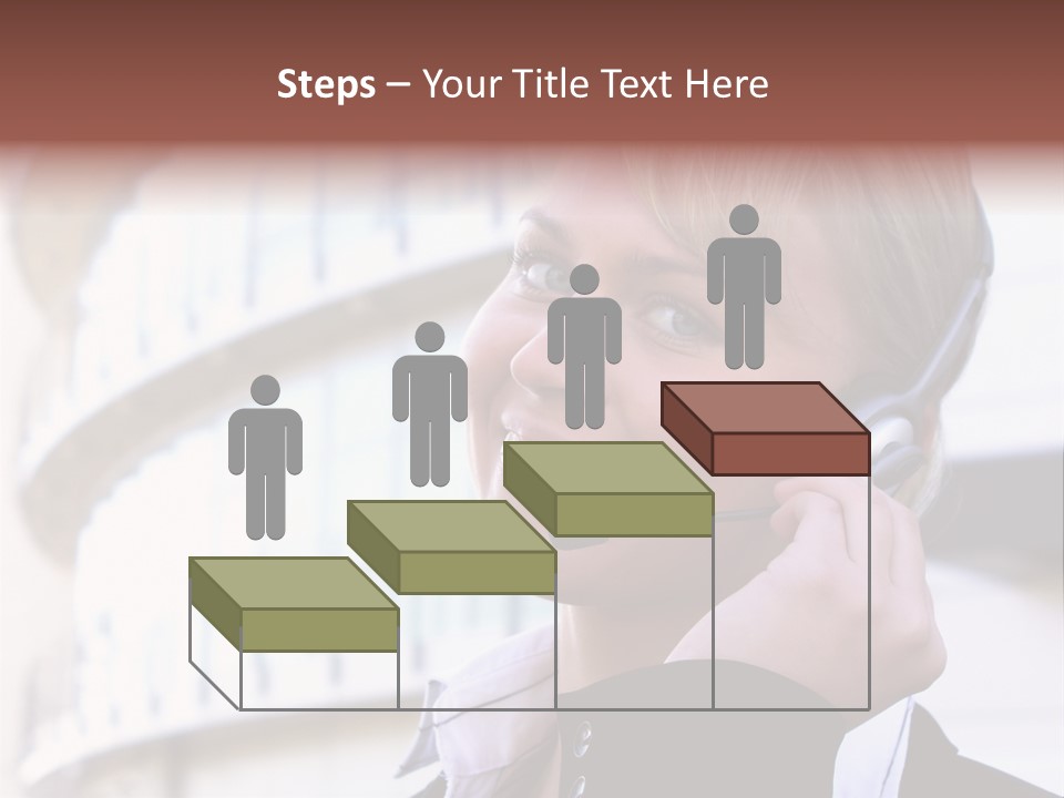 Headset Smiling Receptionist PowerPoint Template