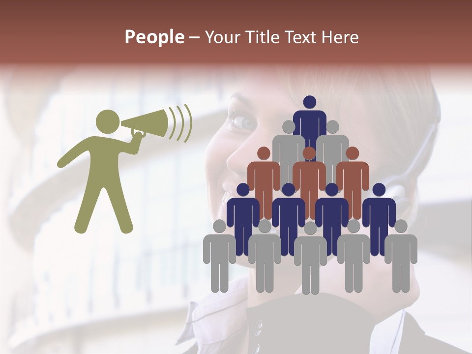 Headset Smiling Receptionist PowerPoint Template