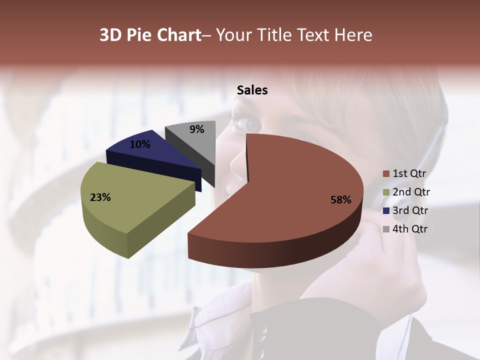 Headset Smiling Receptionist PowerPoint Template