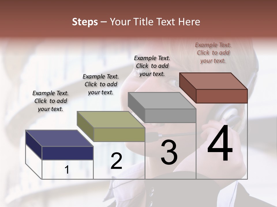 Headset Smiling Receptionist PowerPoint Template