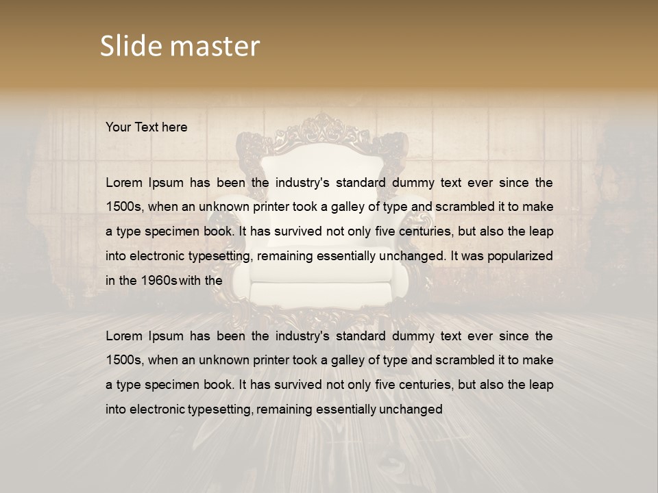 Room Luxury Seat PowerPoint Template