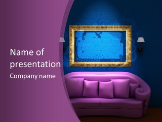 Lamp Grunge Furnishing PowerPoint Template