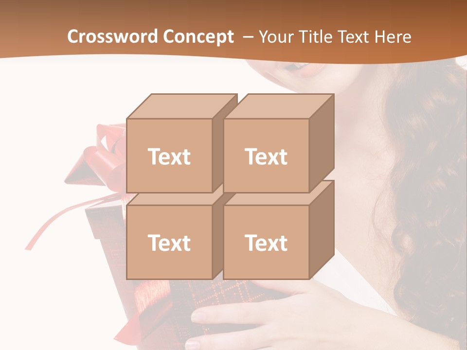 Holding Gift Happiness PowerPoint Template