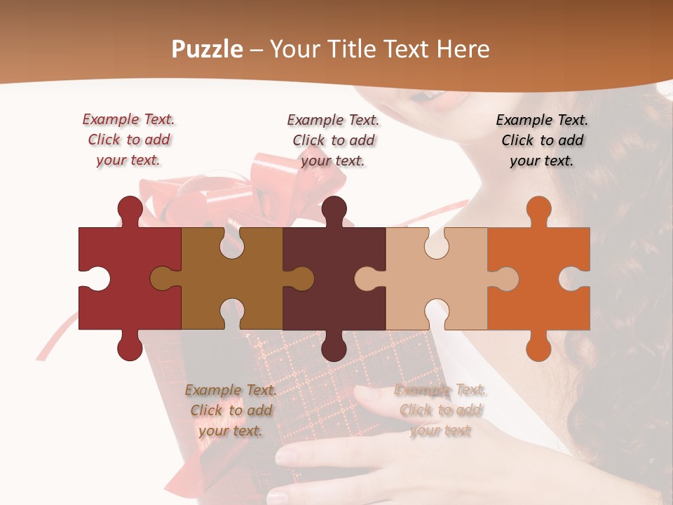 Holding Gift Happiness PowerPoint Template