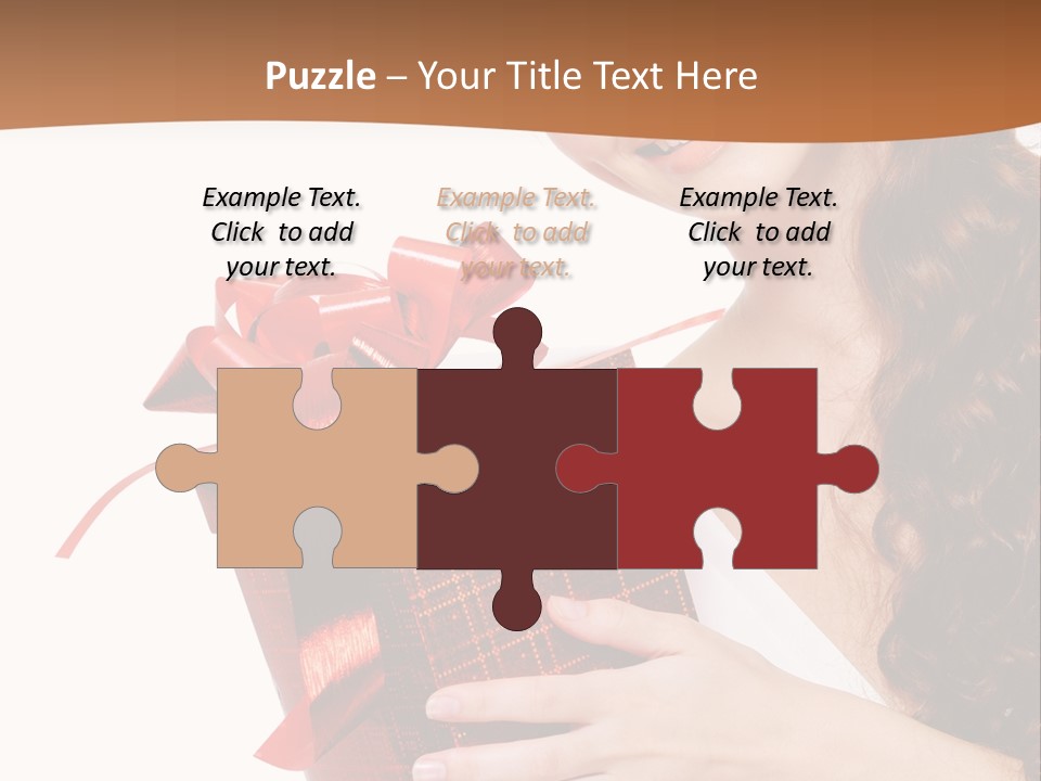 Holding Gift Happiness PowerPoint Template