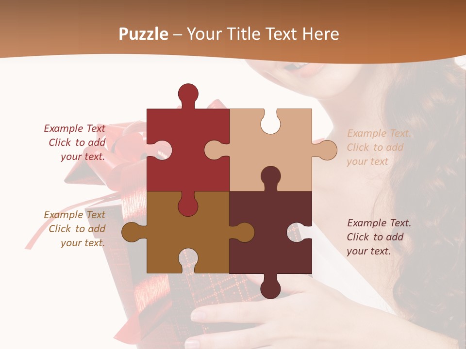 Holding Gift Happiness PowerPoint Template