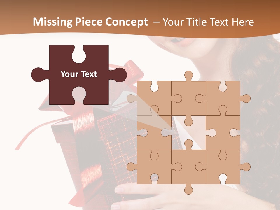 Holding Gift Happiness PowerPoint Template