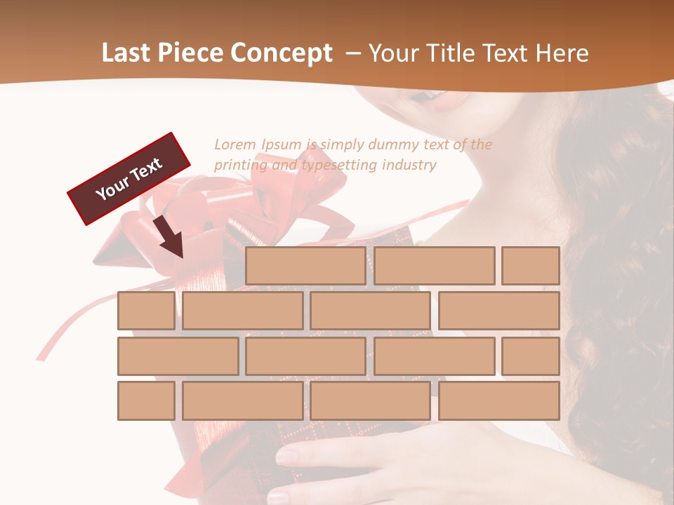 Holding Gift Happiness PowerPoint Template