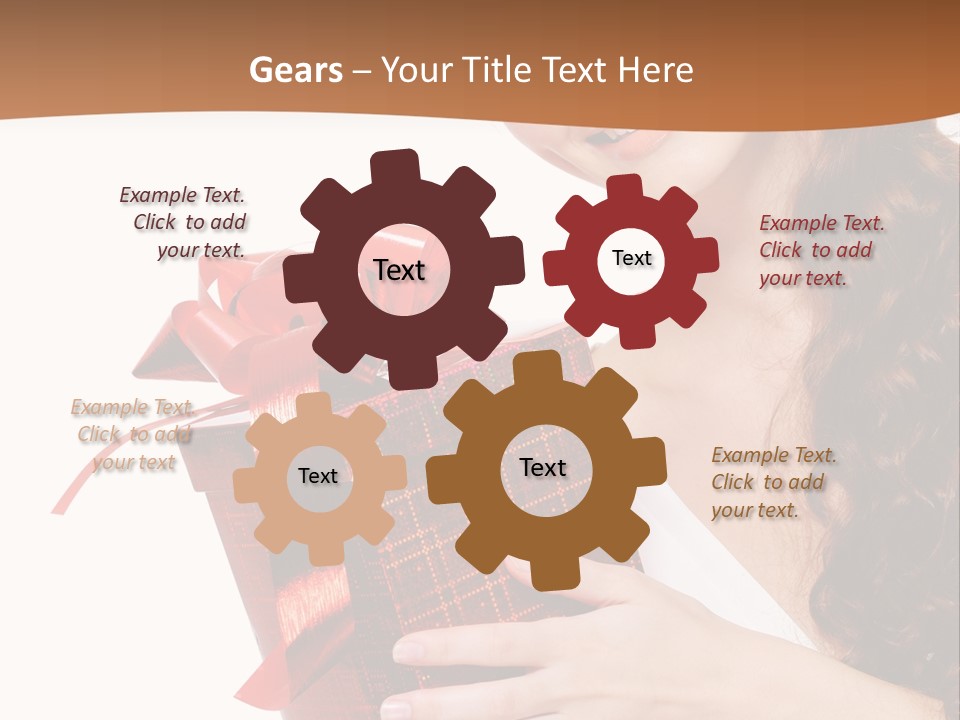 Holding Gift Happiness PowerPoint Template