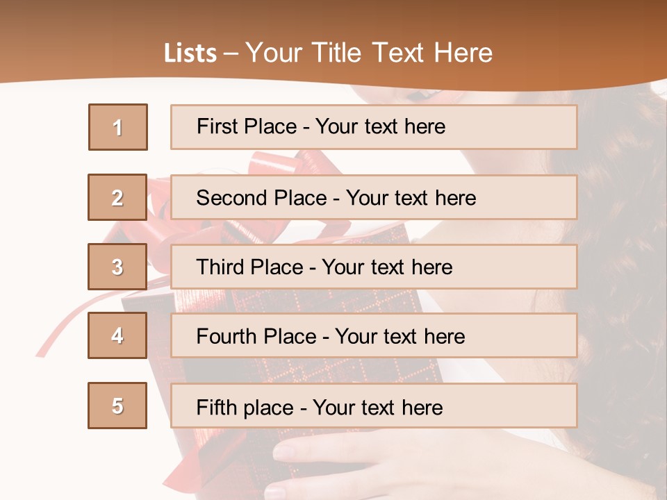 Holding Gift Happiness PowerPoint Template