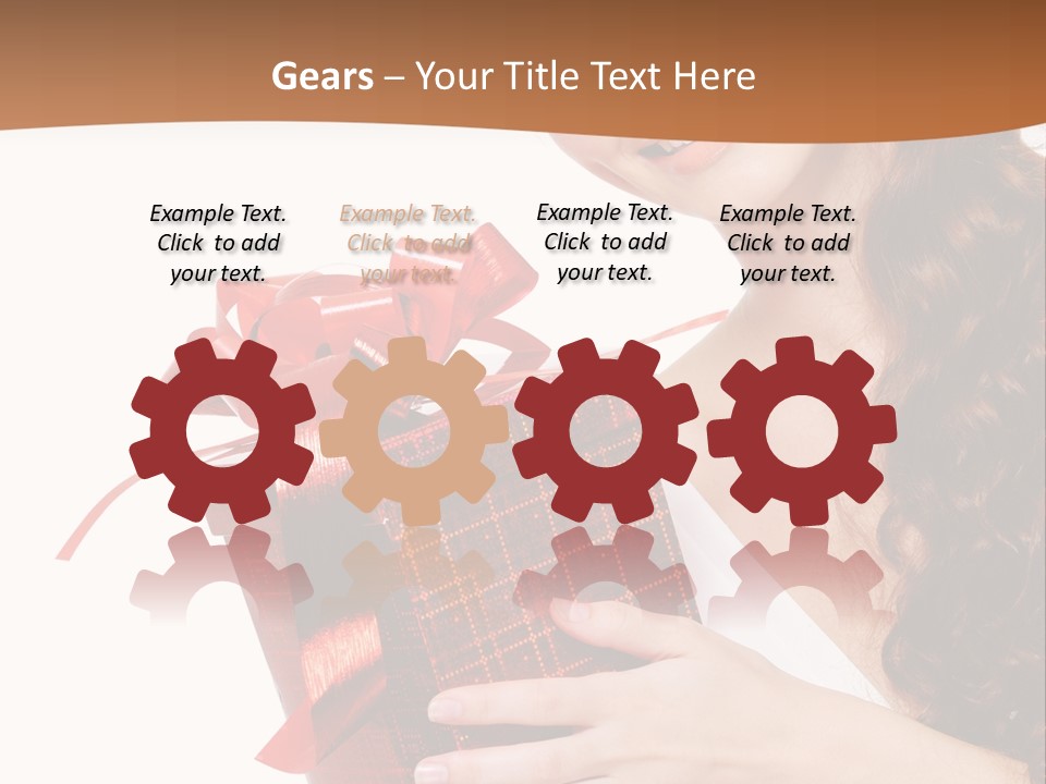 Holding Gift Happiness PowerPoint Template