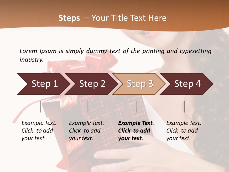 Holding Gift Happiness PowerPoint Template