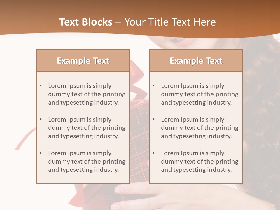 Holding Gift Happiness PowerPoint Template